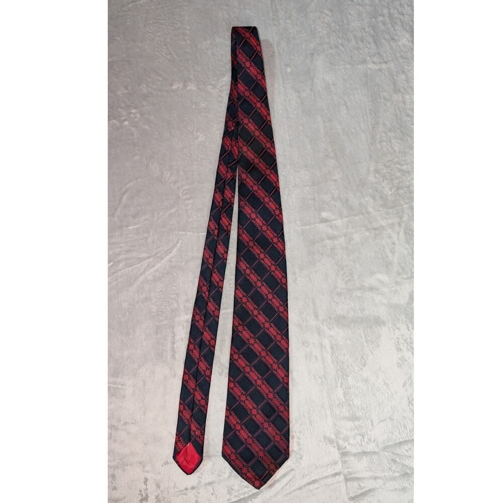 Wembley mens tie Red and Black print-for Blue, black, or gray suit